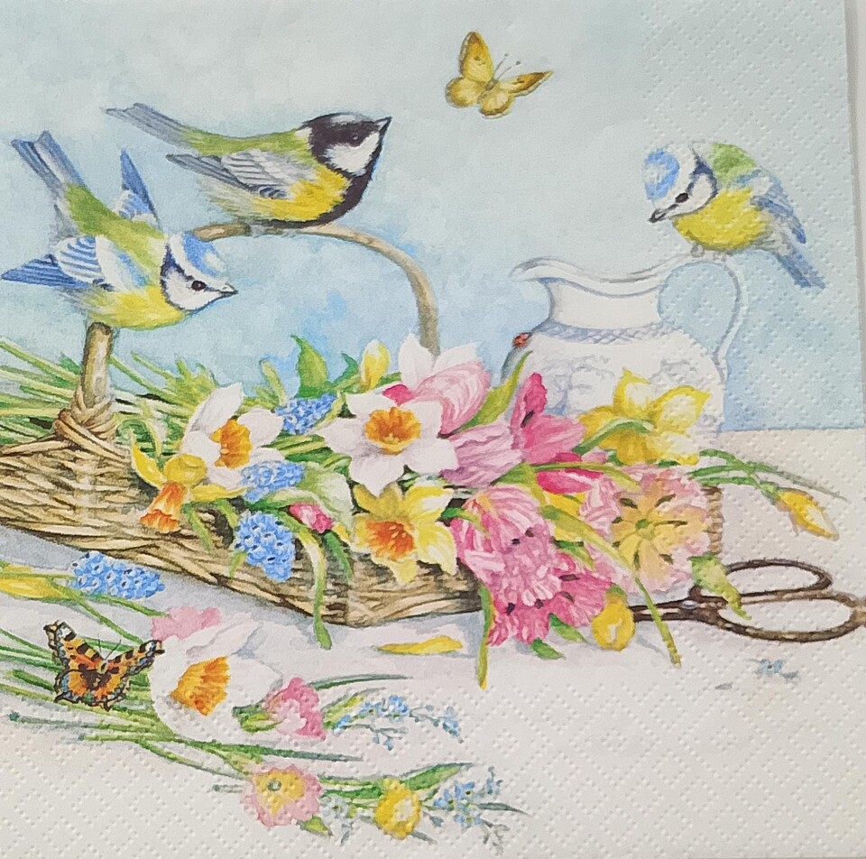 tovaglioli per decoupage uccellini e fiori arti e grafica busta da 2 pezzi 30x30