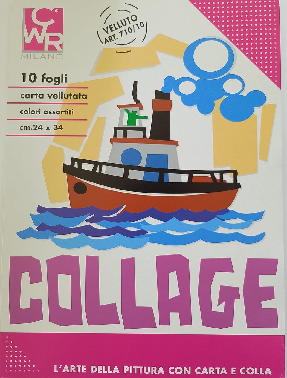 album di carta vellutata colori assortiti cwr 10 fogli  24x34 cm