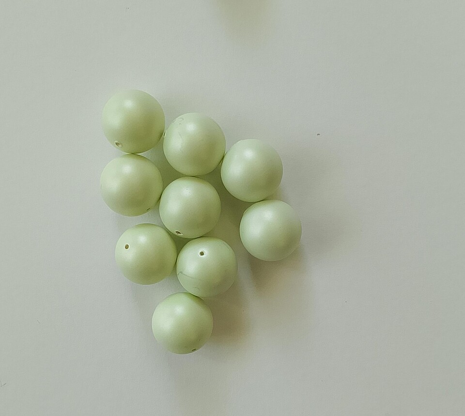 perle swarovski 5810 crystal pastel green pearl busta da 10 pezzi 12mm