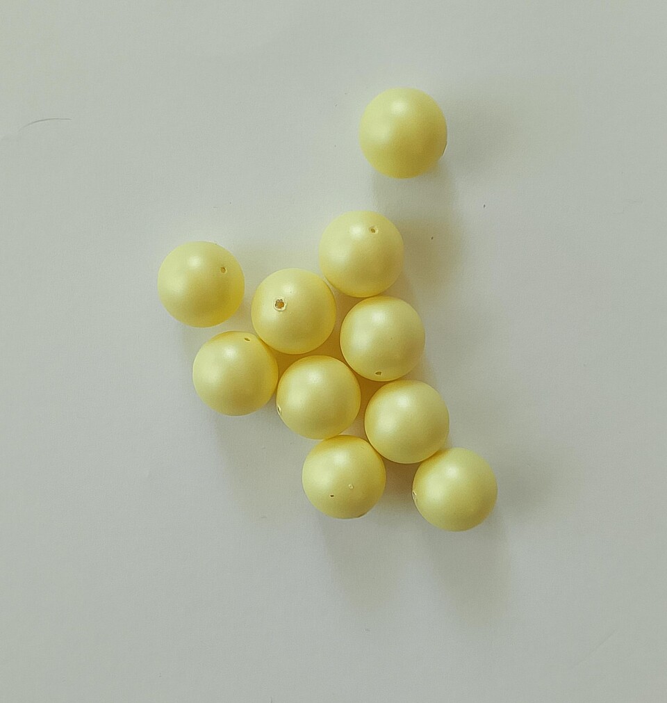 perle swarovski 5810 crystal pastel yellow pearl busta da 10 pezzi 10mm