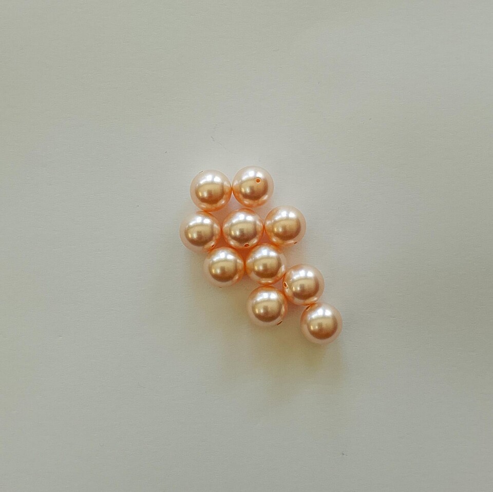 perle swarovski 5810 crystal peach pearl busta da 10 pezzi 10mm