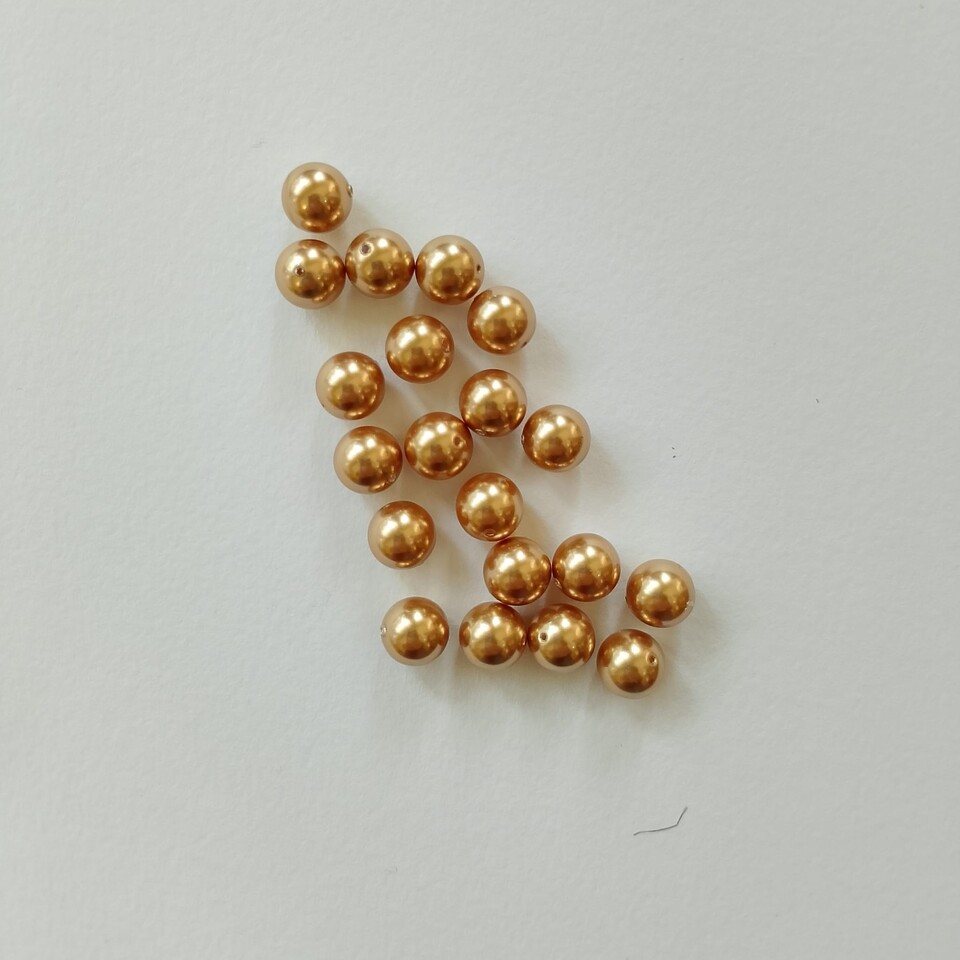 perle swarovski 5810 crystal bright gold pearl busta da 20 pezzi 8mm
