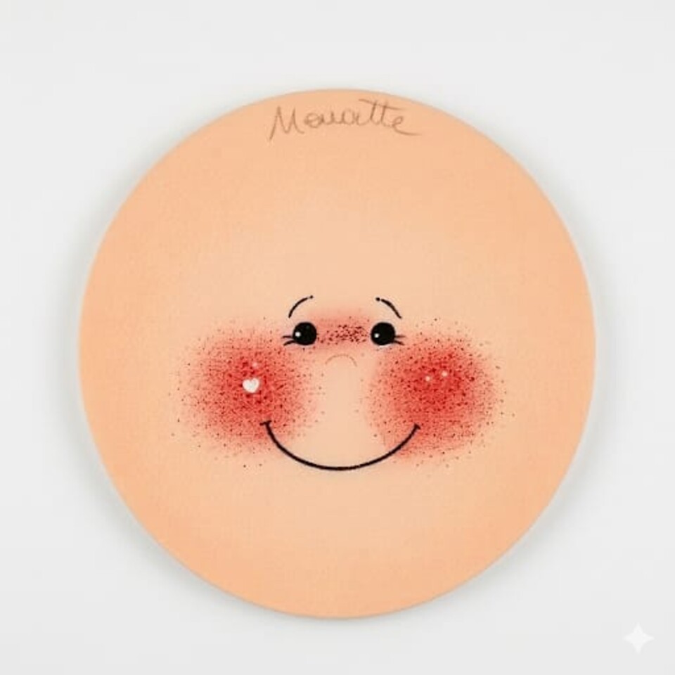 faccina tessuto in maglina Nanette diametro 7,5cm renkalik busta da 3 pezzi