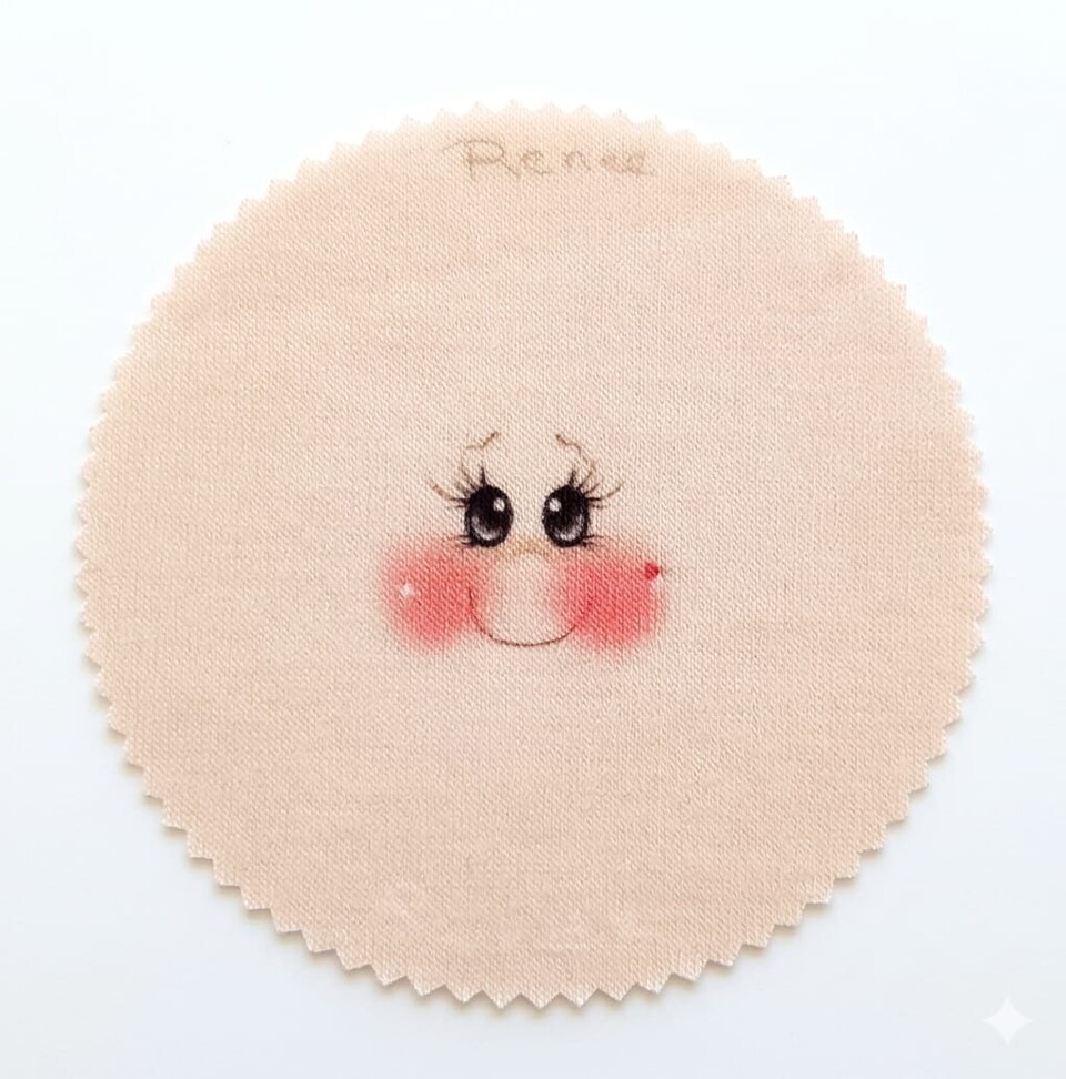 faccina tessuto in maglina Renee diametro 7,5cm renkalik busta da 3 pezzi