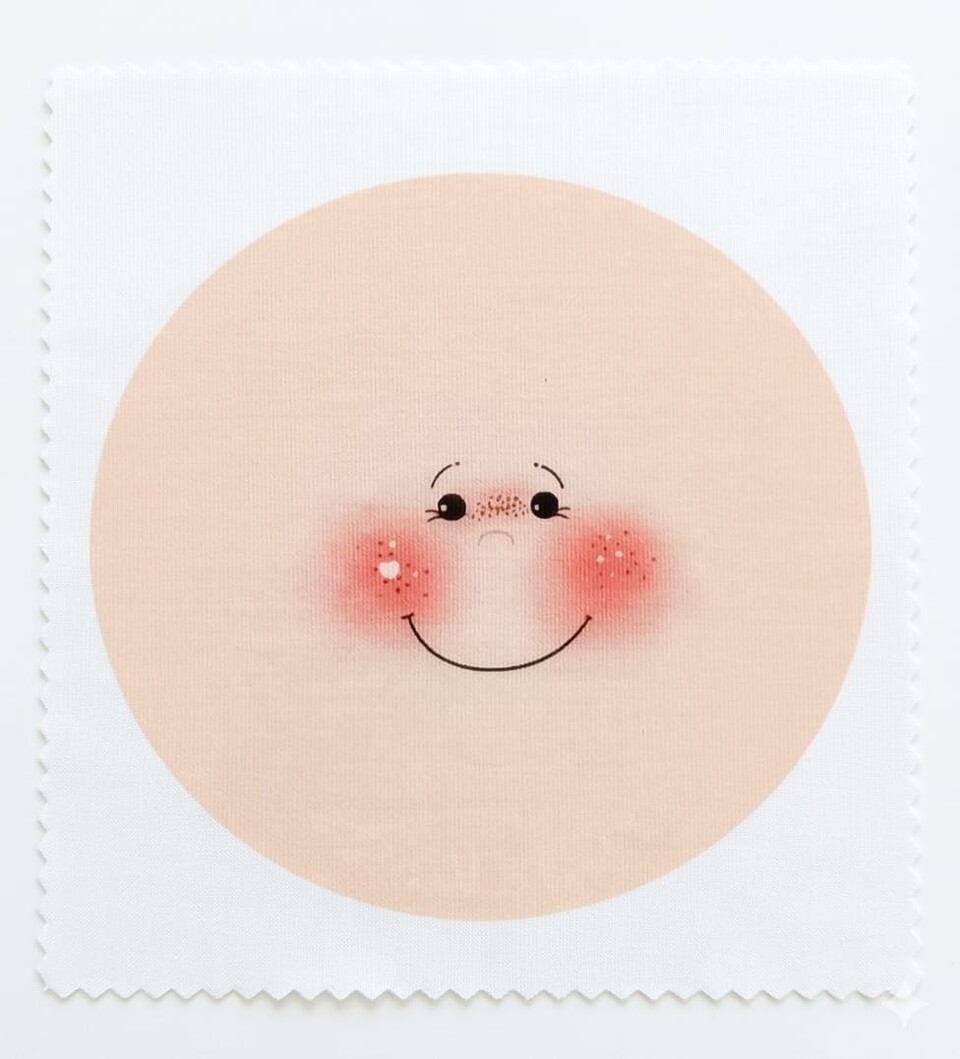 faccina tessuto in maglina Nanette diametro 13cm renkalik busta da 2 pezzi