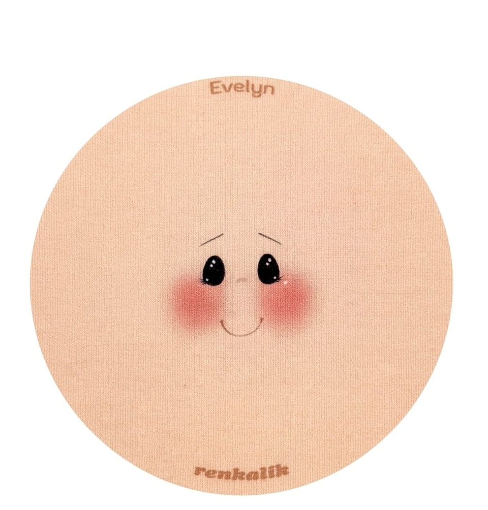 faccina tessuto in maglina Evelyn diametro 13cm renkalik busta da 2 pezzi