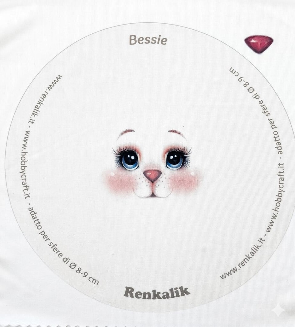 faccina tessuto in maglina Bessie diametro 19cm renkalik busta da 1 pezzi