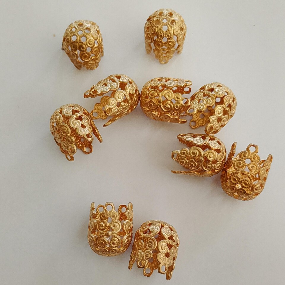 Coppetta forata oro mm12 menoni ottone nichel free busta da 10pezzi