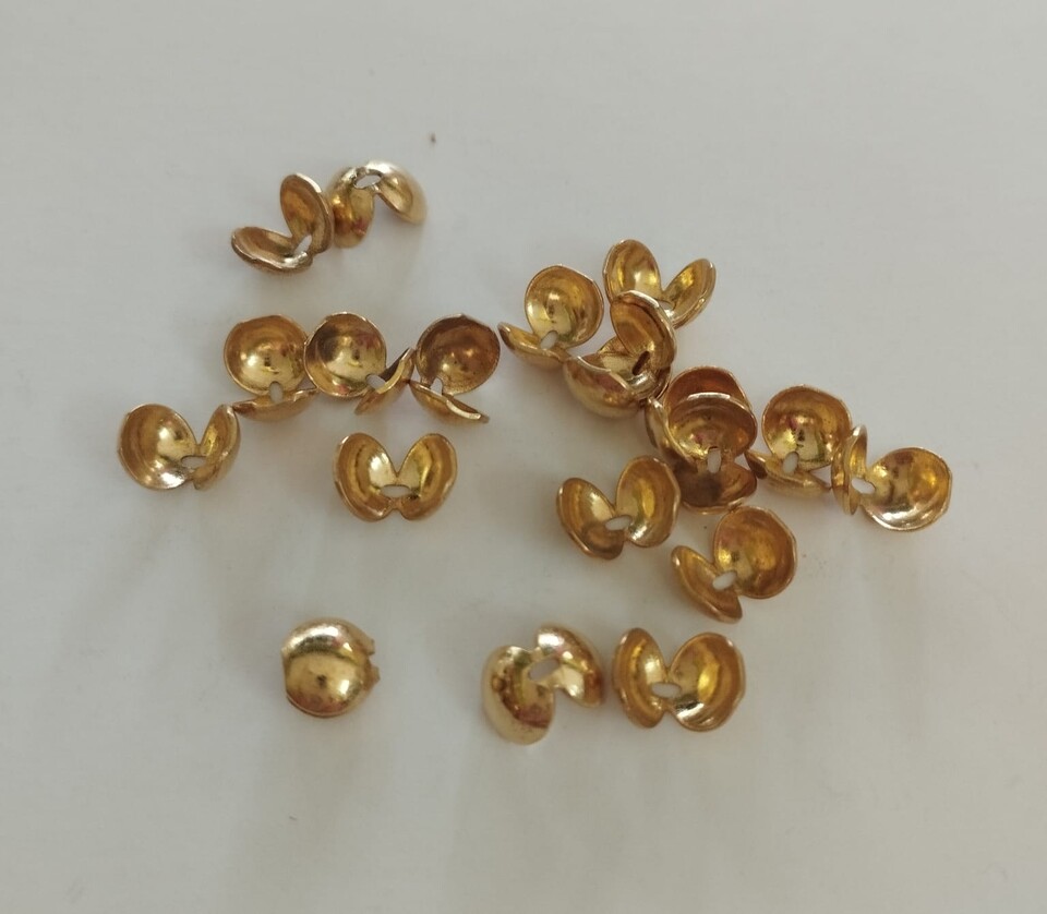 Terminale per cordini a coppetta  7mm oro menoni busta da 20 pezzi