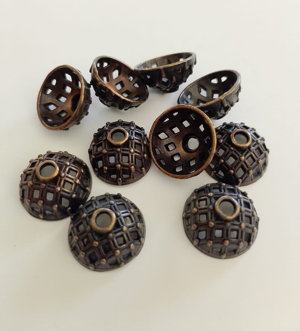 Coppetta forata colore ottone mm15 Free Bigiotteria busta da 10pezzi