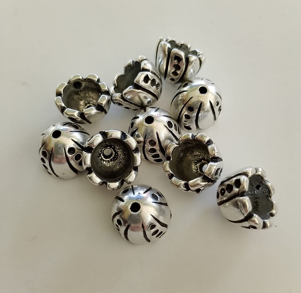 Coppetta forata argento diametro 12mm Free Bigiotteria busta da 10pezzi