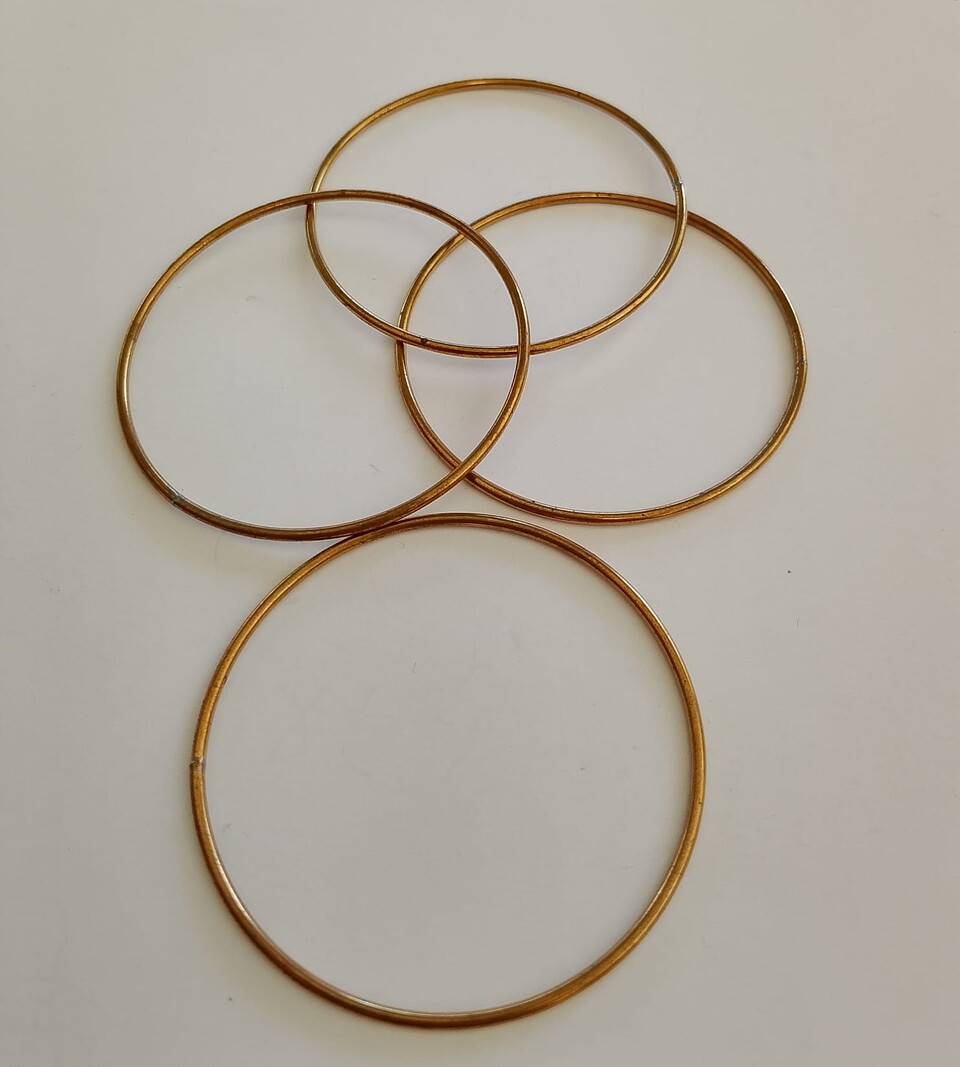 cerchio in ottone  per brick stitch 50mm menoni busta da 4 pezzi