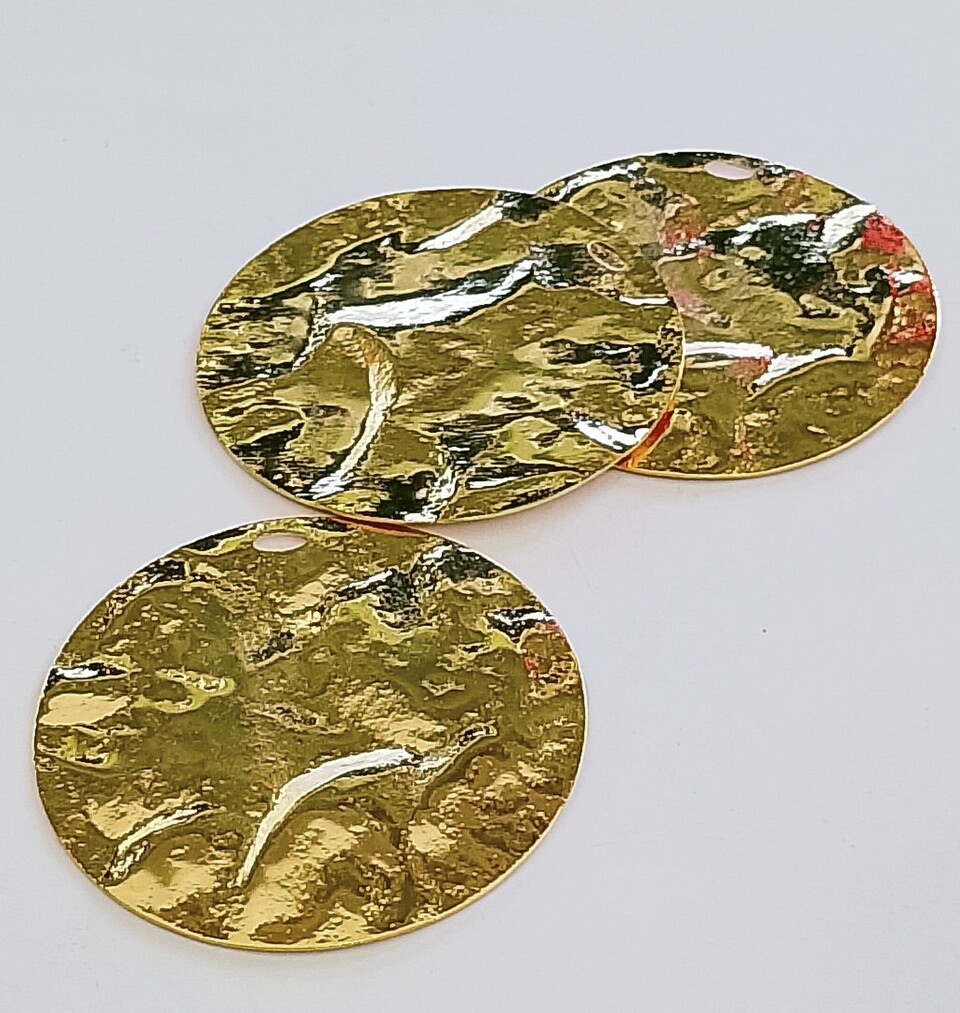 Base disco martellato oro 60mm menoni busta da 3 pezzi