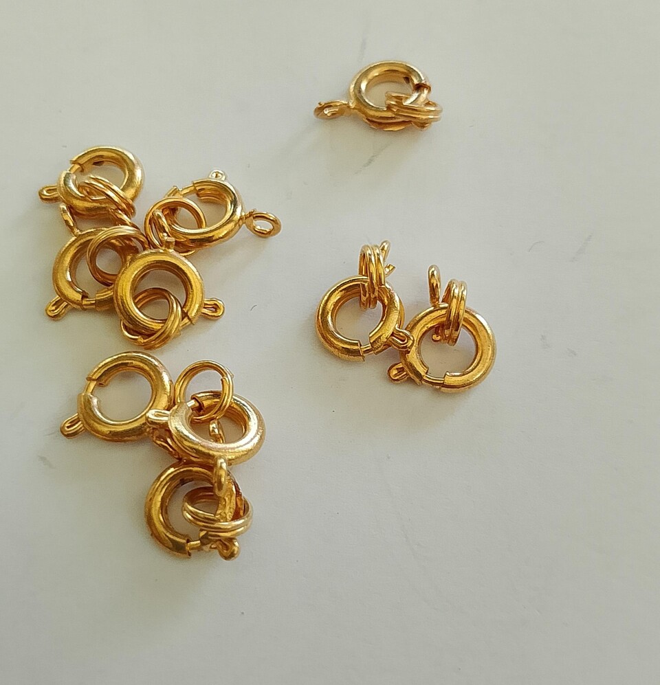 chiusure per bracciali e collane 10mm colore oro arte e grafica busta da 10 pezzi