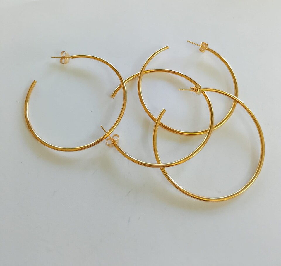 orecchini creole colore oro 55mm menoni busta da 2 coppie