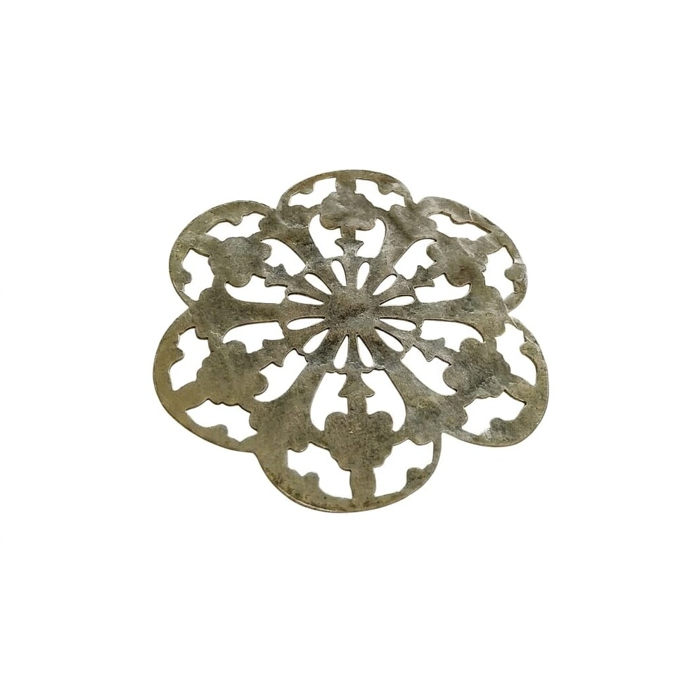ciondolo effetto filigrana  diametro  63  mm argento antico menoni busta da 3pezzi