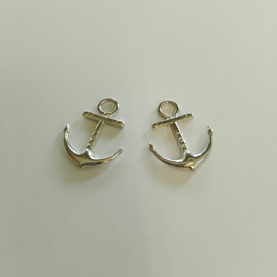 ciondolo ancora 23 mm x 18 mm colore titanio menoni busta da 10pezzi