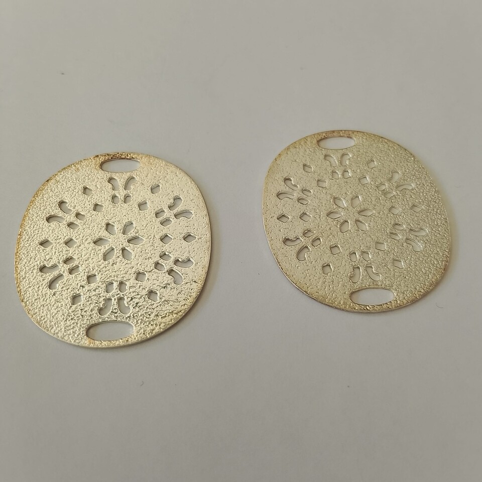 ciondolo effetto filigrana 32 mm argento menoni busta da 10 pezzi