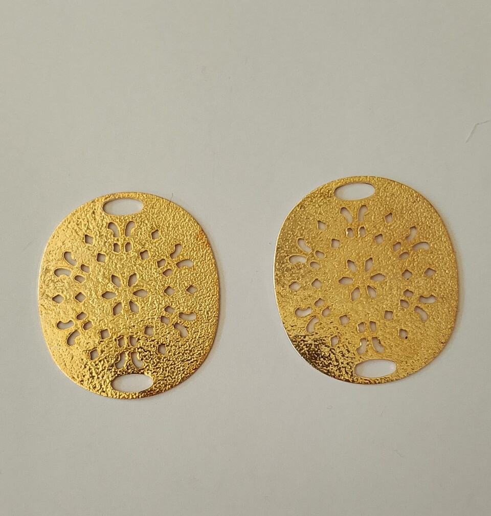 ciondolo effetto filigrana 32 mm oro menoni busta da 10 pezzi
