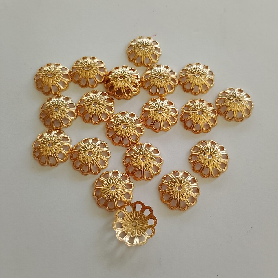 coppetta copriperla oro 14 mm menoni busta da 20 pezzi