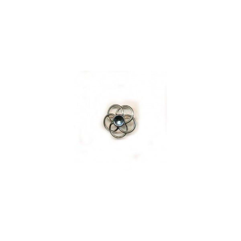 ciondolo Fiore stilizzato 22 mm argento antico chiaro menoni busta da 5 pezzi