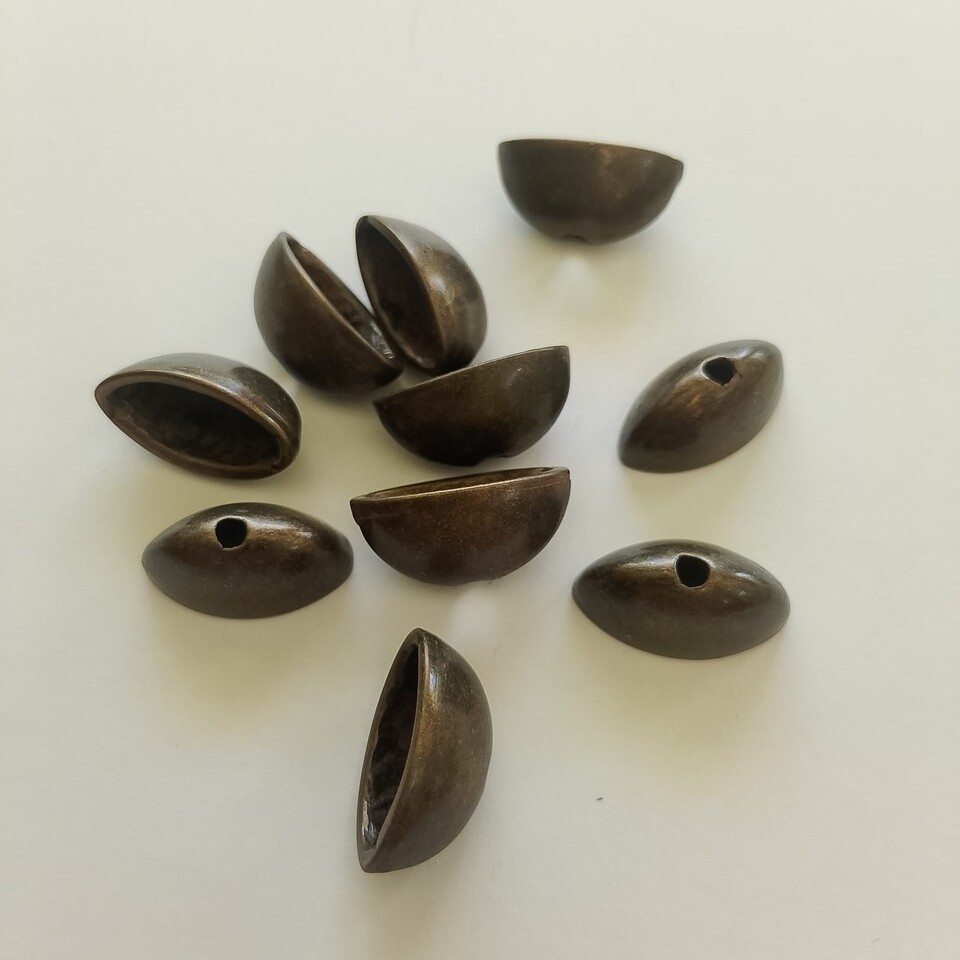 Coppetta ovale 16 mm colore ottone Free Bigiotteria busta da 10pezzi