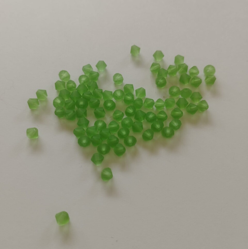 cristalli preciosa bicono peridot satinato  4 mm preciosa busta da 100 pz