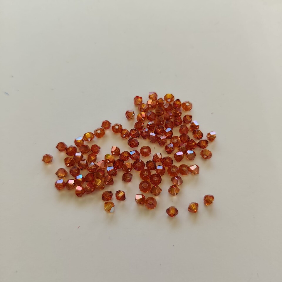 Swarovski bicono crystal copper ab 3 mm swarovski busta da 100pz