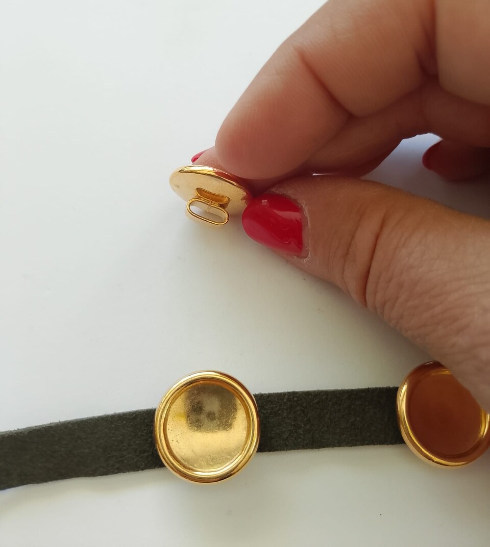 castone dorato per rivoli 14 mm menoni busta da 3 pezzi