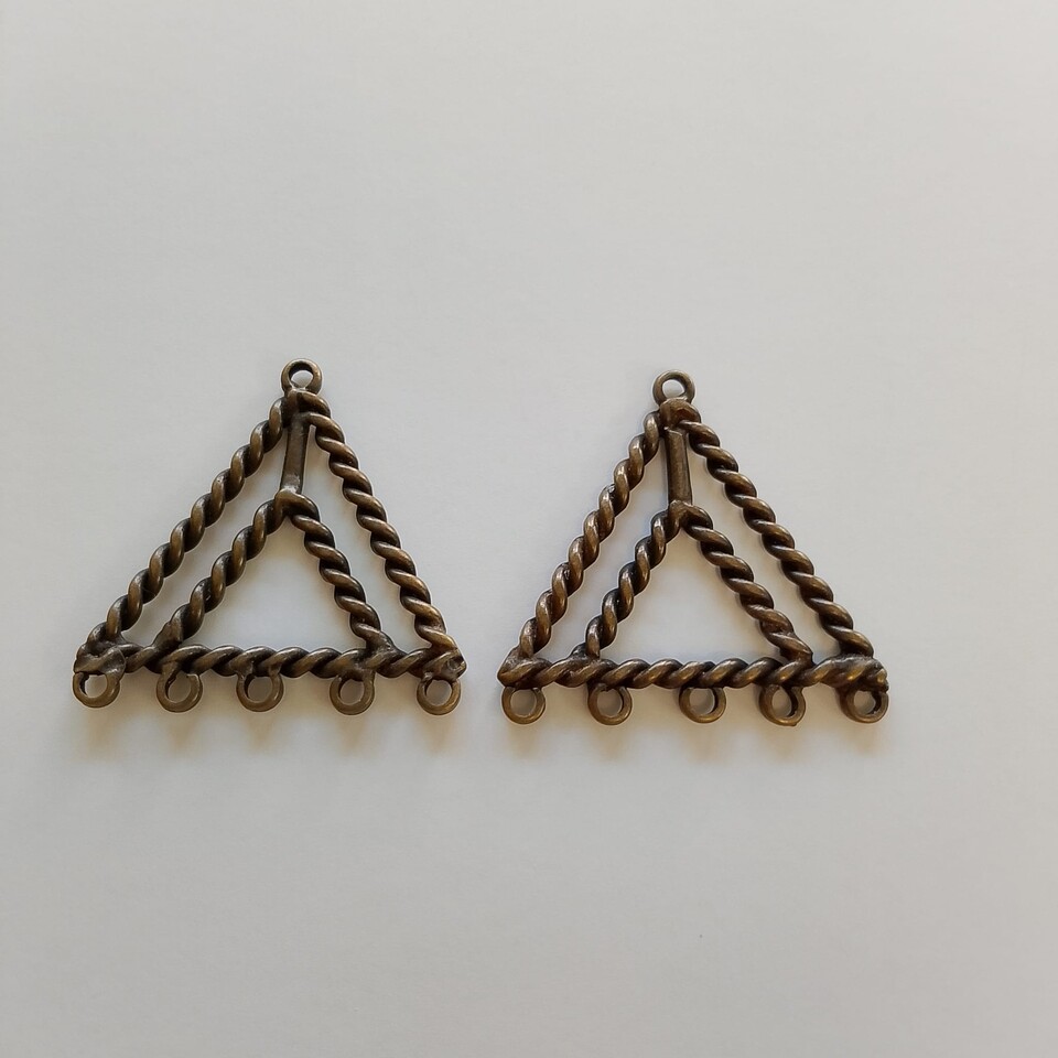accessori per orecchini triangolari  colore ottone 55 x 55 mm Free Bigiotteria busta da 2 coppie
