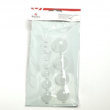 Stencil per quilling rayer Semisfere 18,5 x 9 cm  D 2.5-40mm