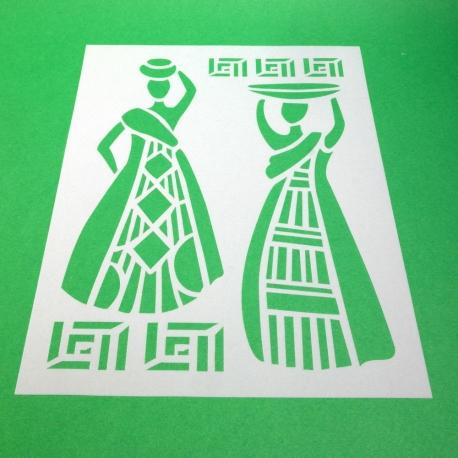 Stencil donne etniche stamperia 21x29,7