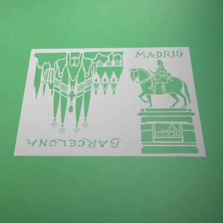 Stencil  Barcellona madrid stamperia 21x29,7