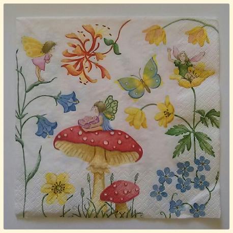tovaglioli per decoupage fiori e fate arti e grafica busta da 2 pezzi 33x33