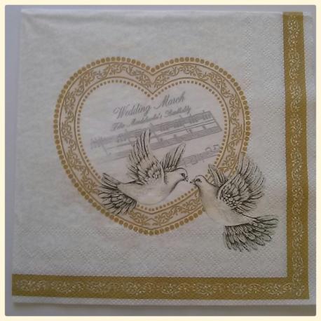 Tovaglioli colombe nuziali arti e grafica busta da 2 pezzi 33 x 33 cm