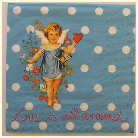 Tovagliolo angelo fiorucci celeste arti e grafica busta da 2 pezzi 33 x 33 cm