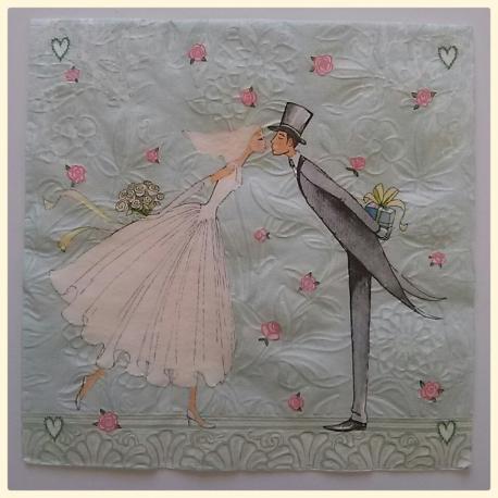 Tovaglioli per decoupage coppia sposi arti e grafica busta da 2 pezzi 33x33