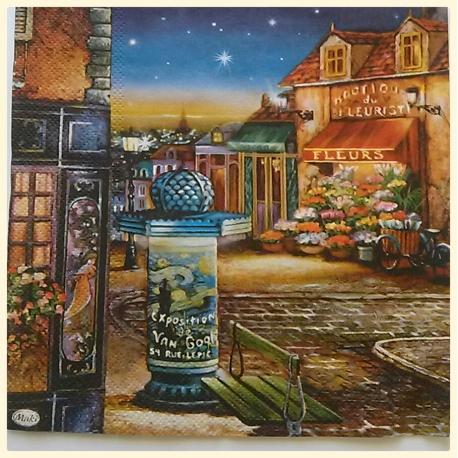 Tovaglioli per decoupage paesaggio notturno arti e grafica  busta da 2 pezzi 33x33 (cm)