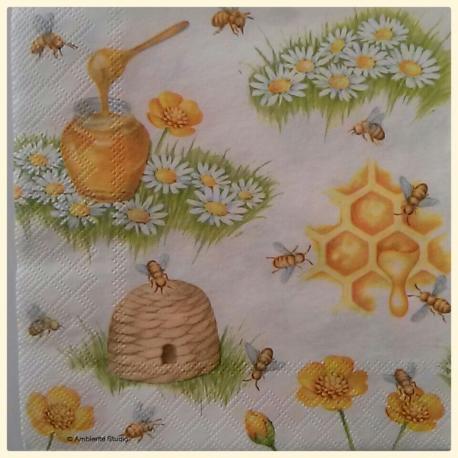 tovaglioli per decoupage miele api e margherite arti e grafica busta da 2 pezzi 33 x 33 cm
