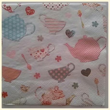 Tovaglioli per decoupage teiere e tazzine arti e grafica busta da 2 pezzi 33x33