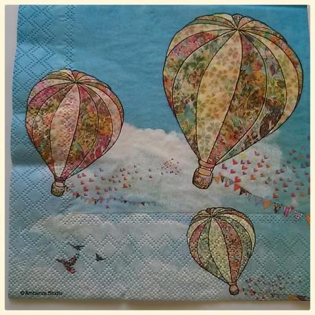 Tovaglioli per decoupage mongolfiere arti e grafica busta da 2 pezzi 33x33