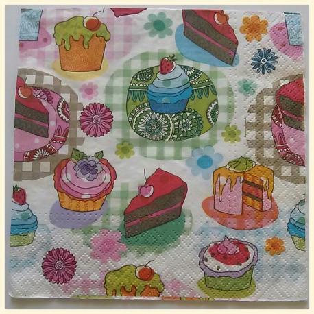 Tovagliolo cupcake arti e grafica busta da 2 pezzi 33 x 33 cm
