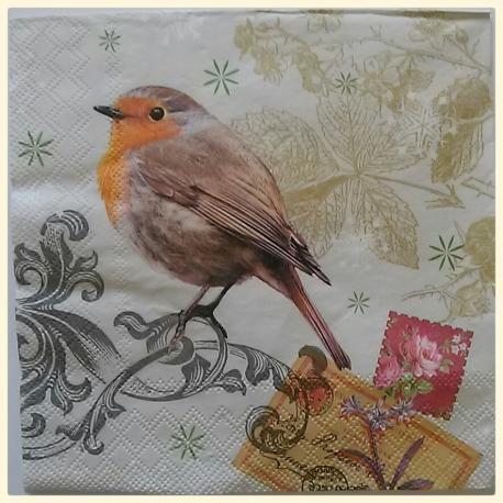 Tovagliolo per decoupage animali uccellino e ghirigori arti e grafica busta da 2 pezzi 33x33