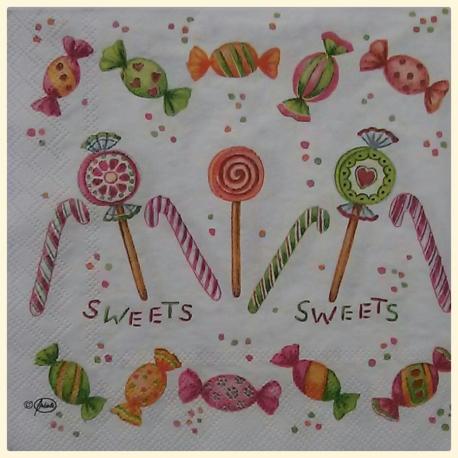 Tovaglioli lecca lecca e caramelle Arti e Grafica busta da 2 pezzi 33x33