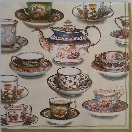 Tovagliolo tazzine vintage arti e grafica busta da 2 pezzi 33x33