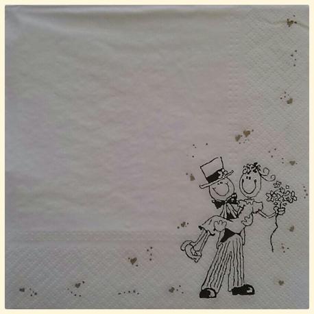 Tovagliolo sposi buffi arti e grafica busta da 2 pezzi 33 x 33 cm