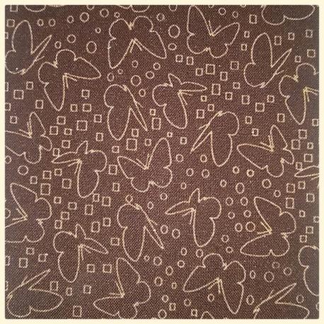 Tessuto americano marrone con farfalle stilizzate  to.do 50x55cm