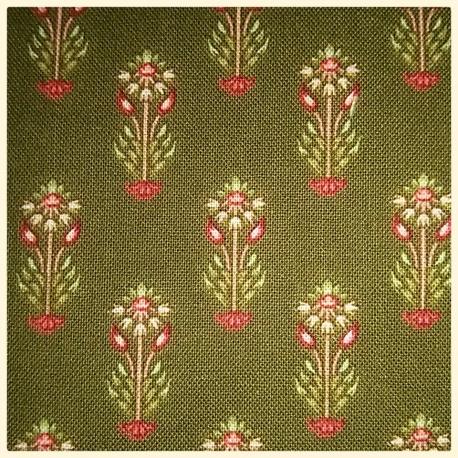 Tessuto americano verde scuro con fiorellini to.do 50x55cm