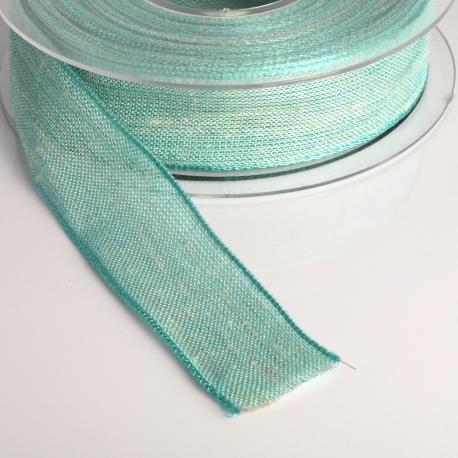 Nastro cotone verde tiffany goldina  25 mm x 1 metro