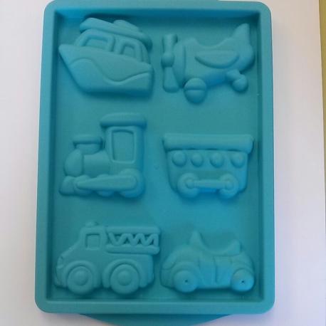 Stampo in silicone con forme di mezzi di trasporto gedeo 20 x 30 cm